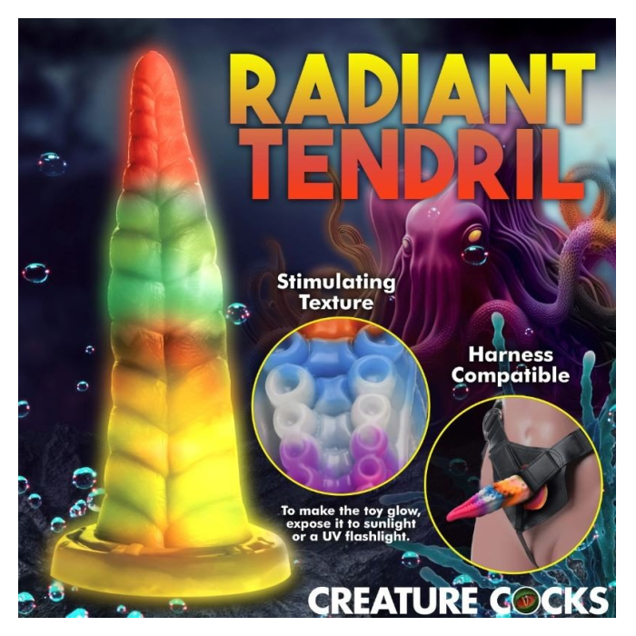 DILDO LUMINOCTOPUS GLOW-IN-THE-DARK